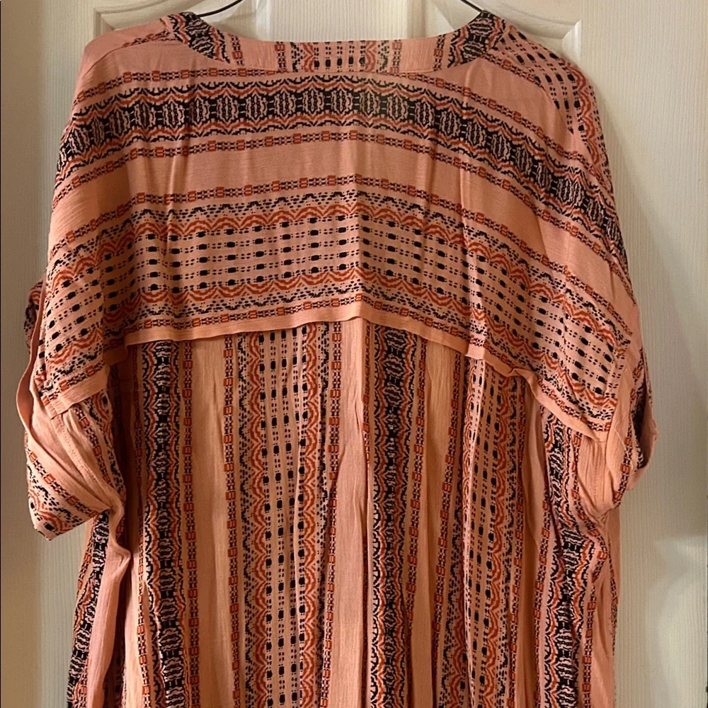 EaselBohemian Striped Women's Top - Pink and Black - Picture 7 of 10